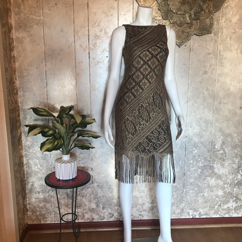 Gold Fringe Dress